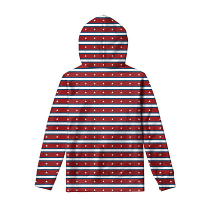 USA Striped Pattern Print Pullover Hoodie