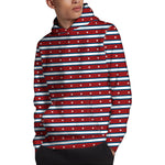 USA Striped Pattern Print Pullover Hoodie