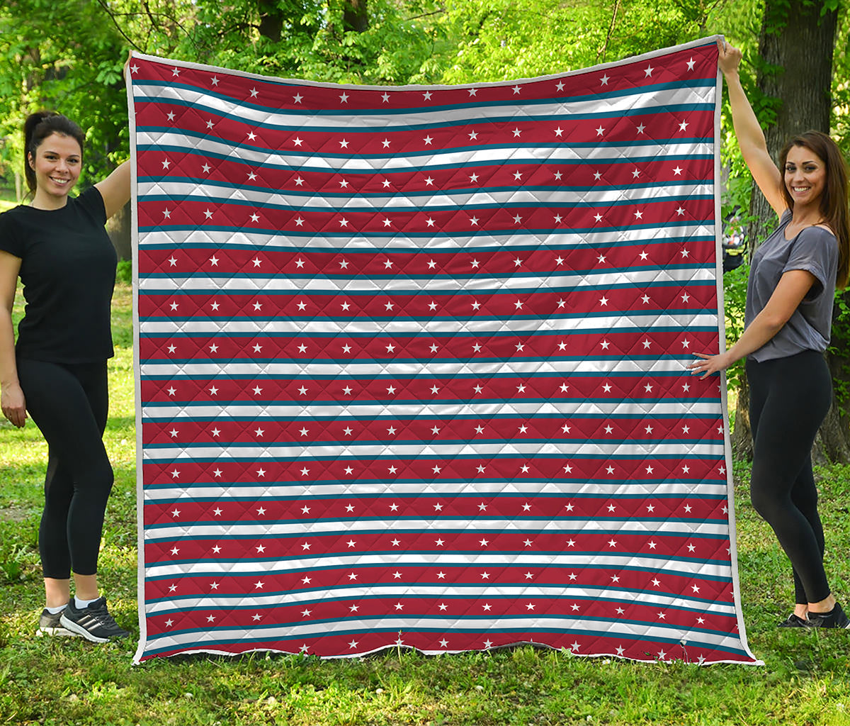 USA Striped Pattern Print Quilt