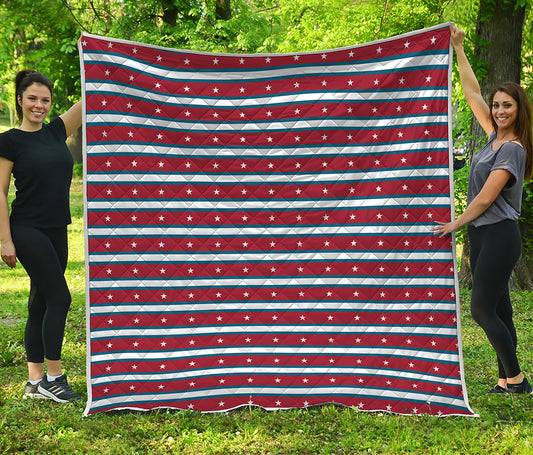 USA Striped Pattern Print Quilt