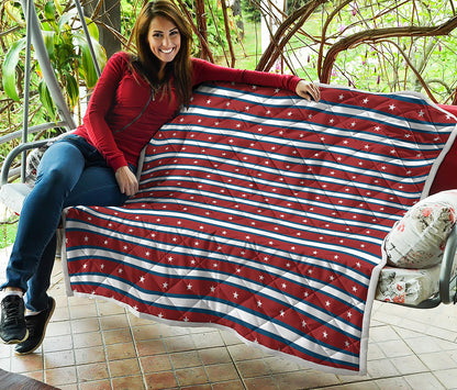 USA Striped Pattern Print Quilt