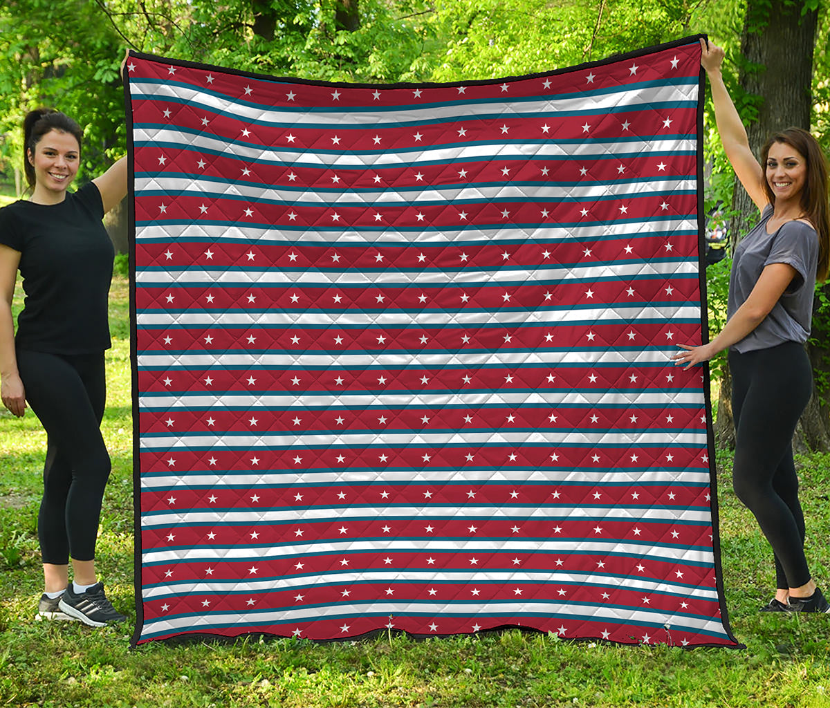 USA Striped Pattern Print Quilt