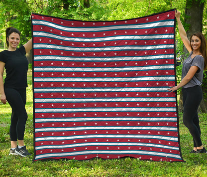 USA Striped Pattern Print Quilt
