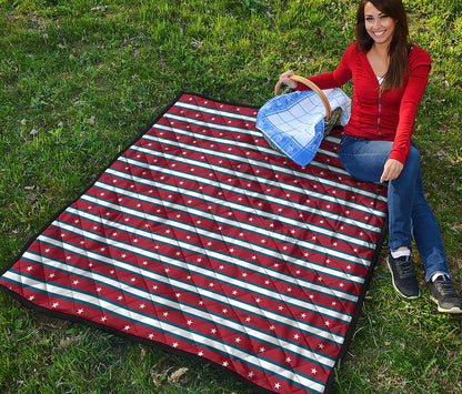 USA Striped Pattern Print Quilt