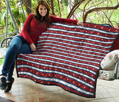 USA Striped Pattern Print Quilt