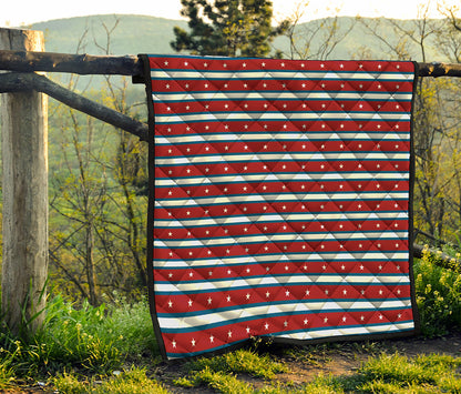 USA Striped Pattern Print Quilt