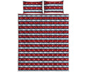 USA Striped Pattern Print Quilt Bed Set