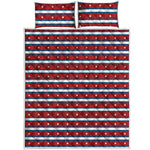 USA Striped Pattern Print Quilt Bed Set