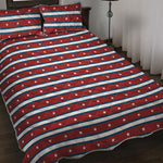 USA Striped Pattern Print Quilt Bed Set