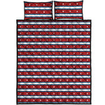 USA Striped Pattern Print Quilt Bed Set