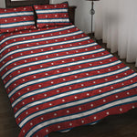 USA Striped Pattern Print Quilt Bed Set