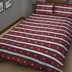 USA Striped Pattern Print Quilt Bed Set