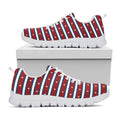 USA Striped Pattern Print White Running Shoes