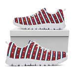 USA Striped Pattern Print White Sneakers