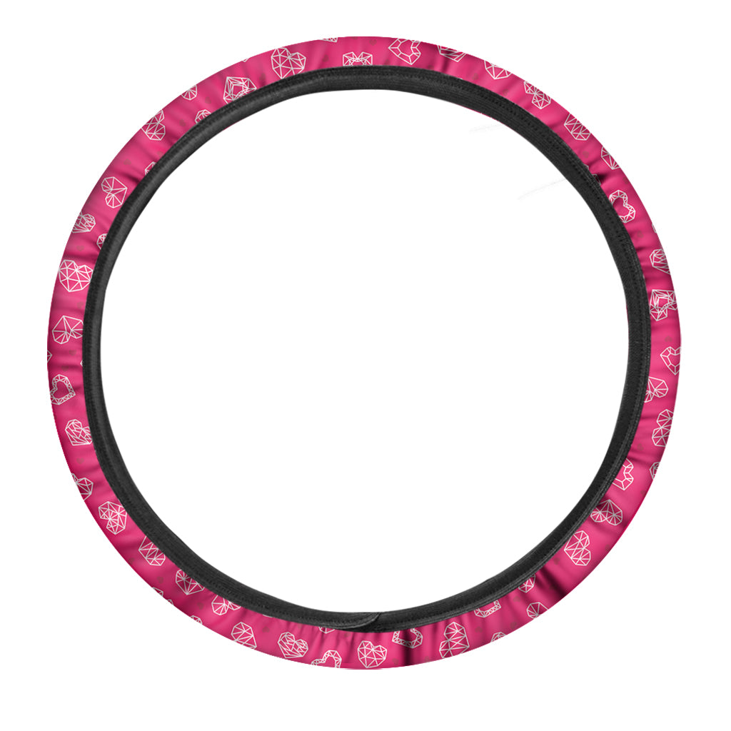 Valentine's Day Geometric Heart Print Car Steering Wheel Cover
