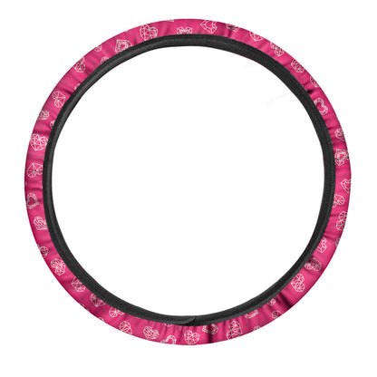 Valentine's Day Geometric Heart Print Car Steering Wheel Cover