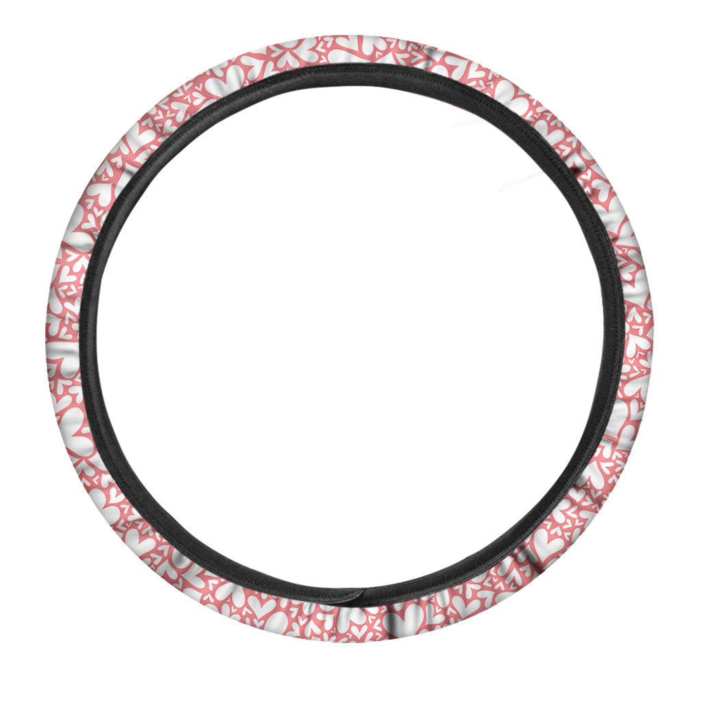 Valentine's Day Heart Pattern Print Car Steering Wheel Cover