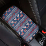 Valentine's Day Knitted Pattern Print Car Center Console Cover