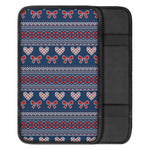 Valentine's Day Knitted Pattern Print Car Center Console Cover