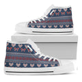 Valentine's Day Knitted Pattern Print White High Top Sneakers