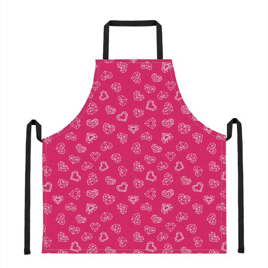 Valentine's Day Geometric Heart Print Apron