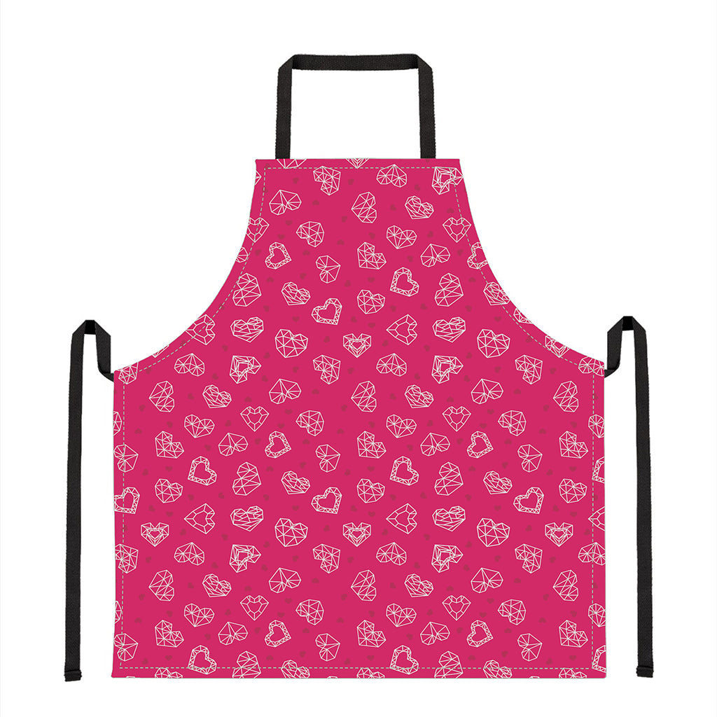 Valentine's Day Geometric Heart Print Apron