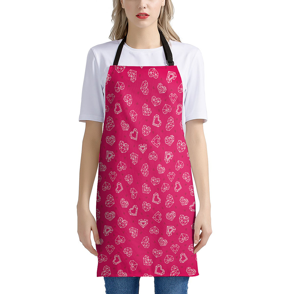 Valentine's Day Geometric Heart Print Apron