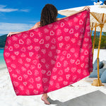 Valentine's Day Geometric Heart Print Beach Sarong Wrap