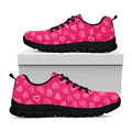 Valentine's Day Geometric Heart Print Black Running Shoes