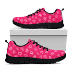 Valentine's Day Geometric Heart Print Black Sneakers