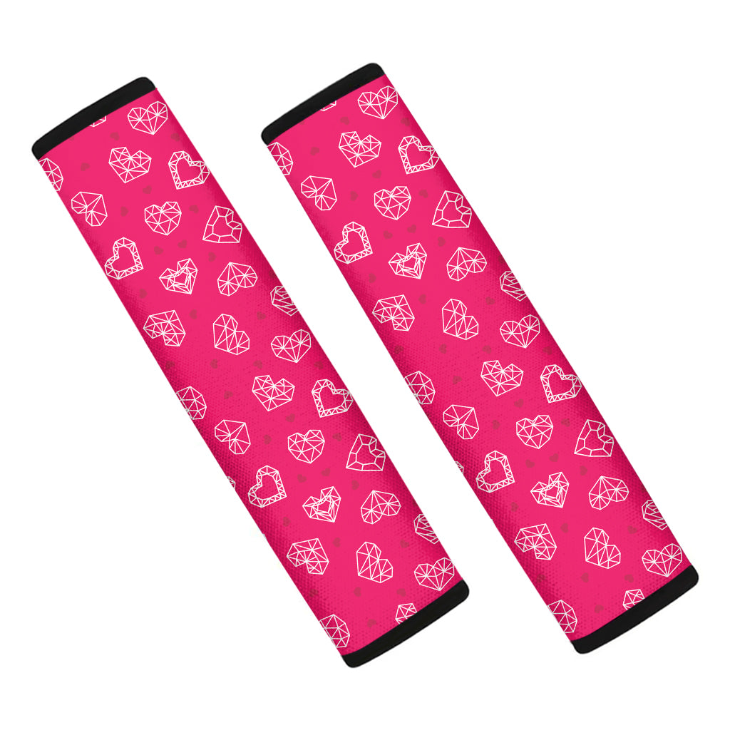 Valentine's Day Geometric Heart Print Car Seat Belt Covers