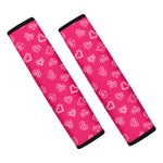 Valentine's Day Geometric Heart Print Car Seat Belt Covers