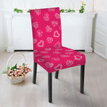 Valentine's Day Geometric Heart Print Dining Chair Slipcover