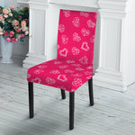 Valentine's Day Geometric Heart Print Dining Chair Slipcover