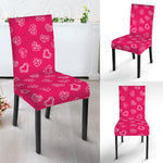 Valentine's Day Geometric Heart Print Dining Chair Slipcover