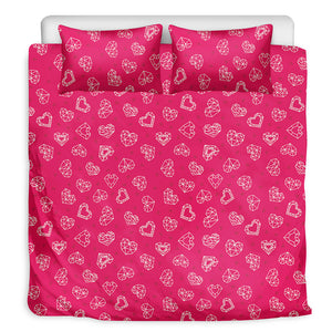 Valentine's Day Geometric Heart Print Duvet Cover Bedding Set