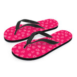 Valentine's Day Geometric Heart Print Flip Flops