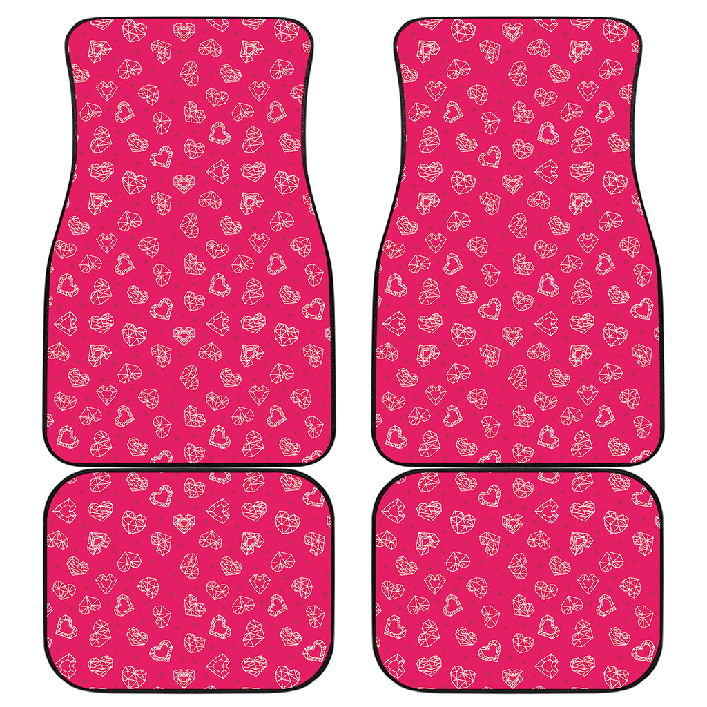 Valentine's Day Geometric Heart Print Front and Back Car Floor Mats