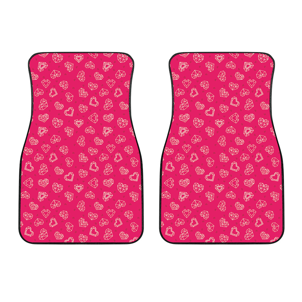 Valentine's Day Geometric Heart Print Front Car Floor Mats
