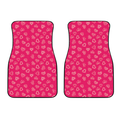 Valentine's Day Geometric Heart Print Front Car Floor Mats