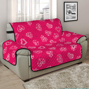 Valentine's Day Geometric Heart Print Half Sofa Protector