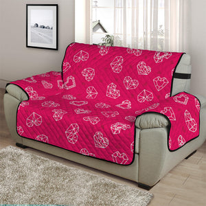 Valentine's Day Geometric Heart Print Half Sofa Protector