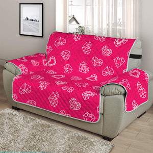 Valentine's Day Geometric Heart Print Half Sofa Protector