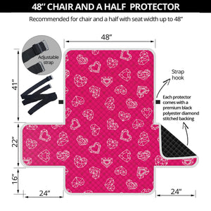 Valentine's Day Geometric Heart Print Half Sofa Protector