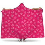 Valentine's Day Geometric Heart Print Hooded Blanket