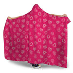 Valentine's Day Geometric Heart Print Hooded Blanket