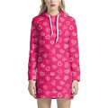 Valentine's Day Geometric Heart Print Pullover Hoodie Dress