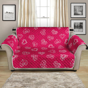 Valentine's Day Geometric Heart Print Loveseat Protector