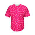 Valentine's Day Geometric Heart Print Men's Baseball Jersey