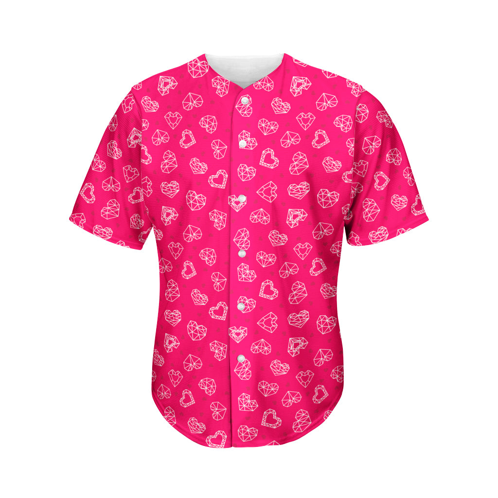Valentine's Day Geometric Heart Print Men's Baseball Jersey